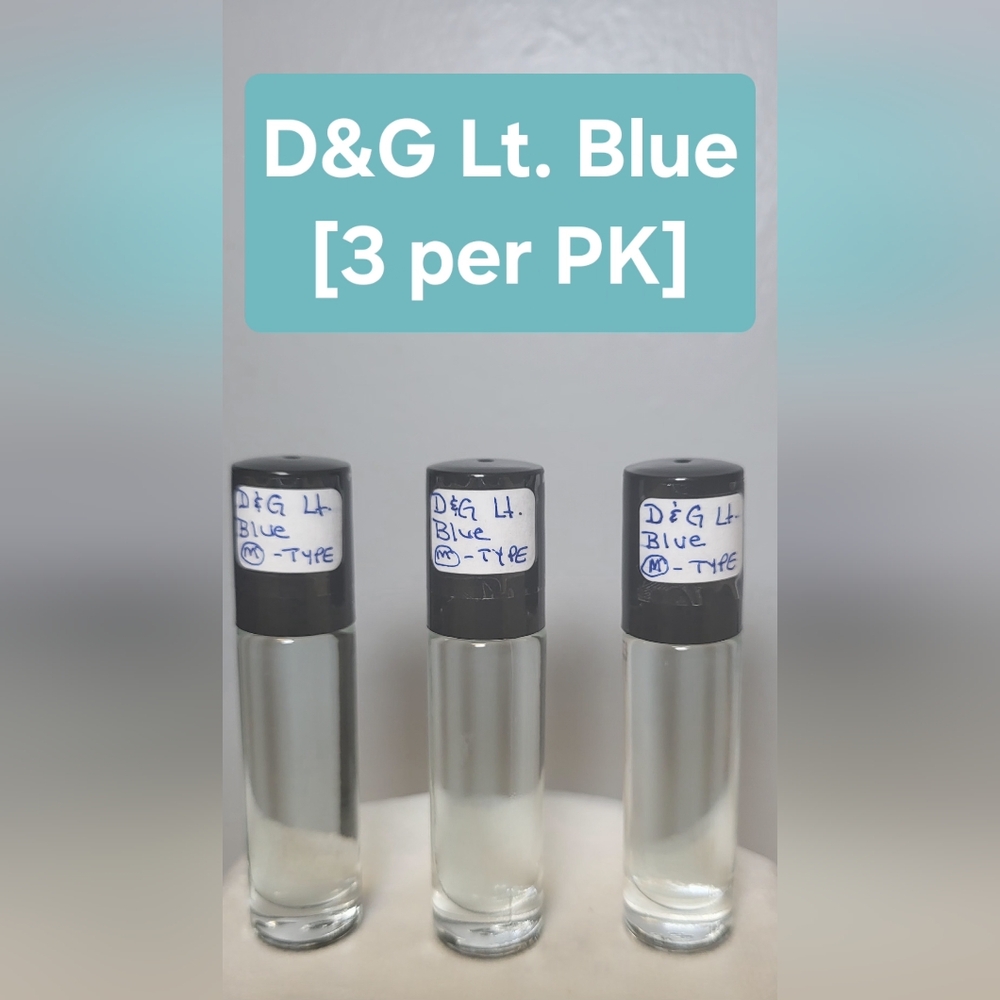 D&G LT. Blue (M) Type - 1/3 oz. Scented Body Oil (3pk)